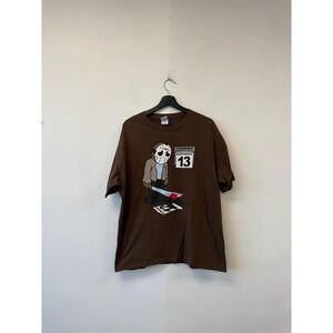 Vintage Friday The 13th Shirt‎ Large Brown Jason Voorhees Horror Halloween Tee